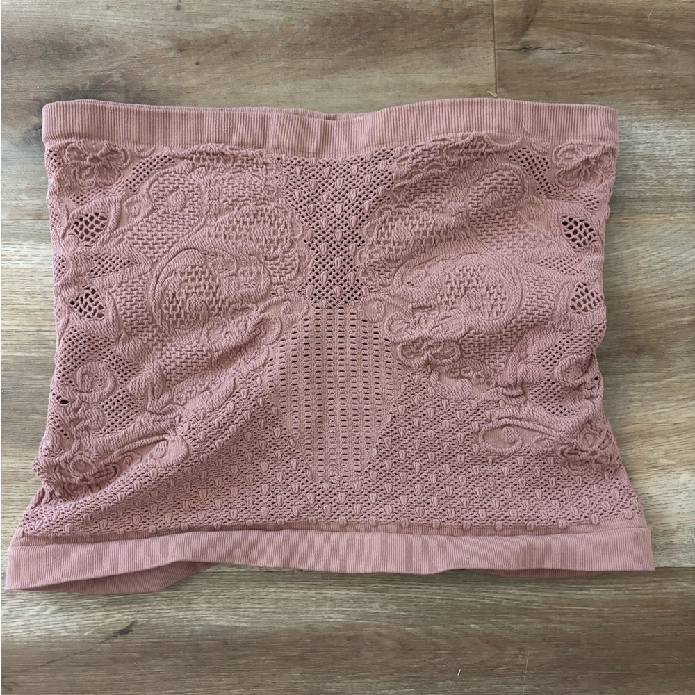 Free People Dusty Rose Crochet Bandeau Top